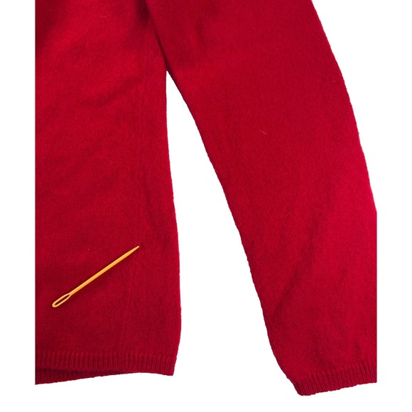 Valerie Stevens Cashmere Sweater P Medium Red Turtleneck 2-Ply 100% Cashmere - Picture 8 of 9